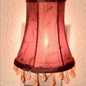 (2)5” Burgundy Embroidered Chandelier Night Lights